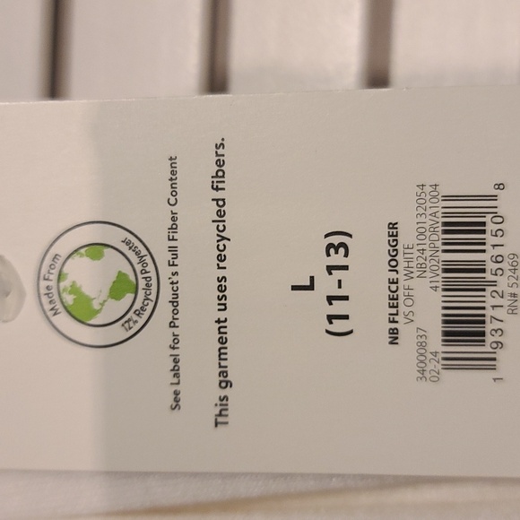 FLEECE JOGGER SWEAT PANTS winter white super soft w pockets NWT - Picture 4 of 6